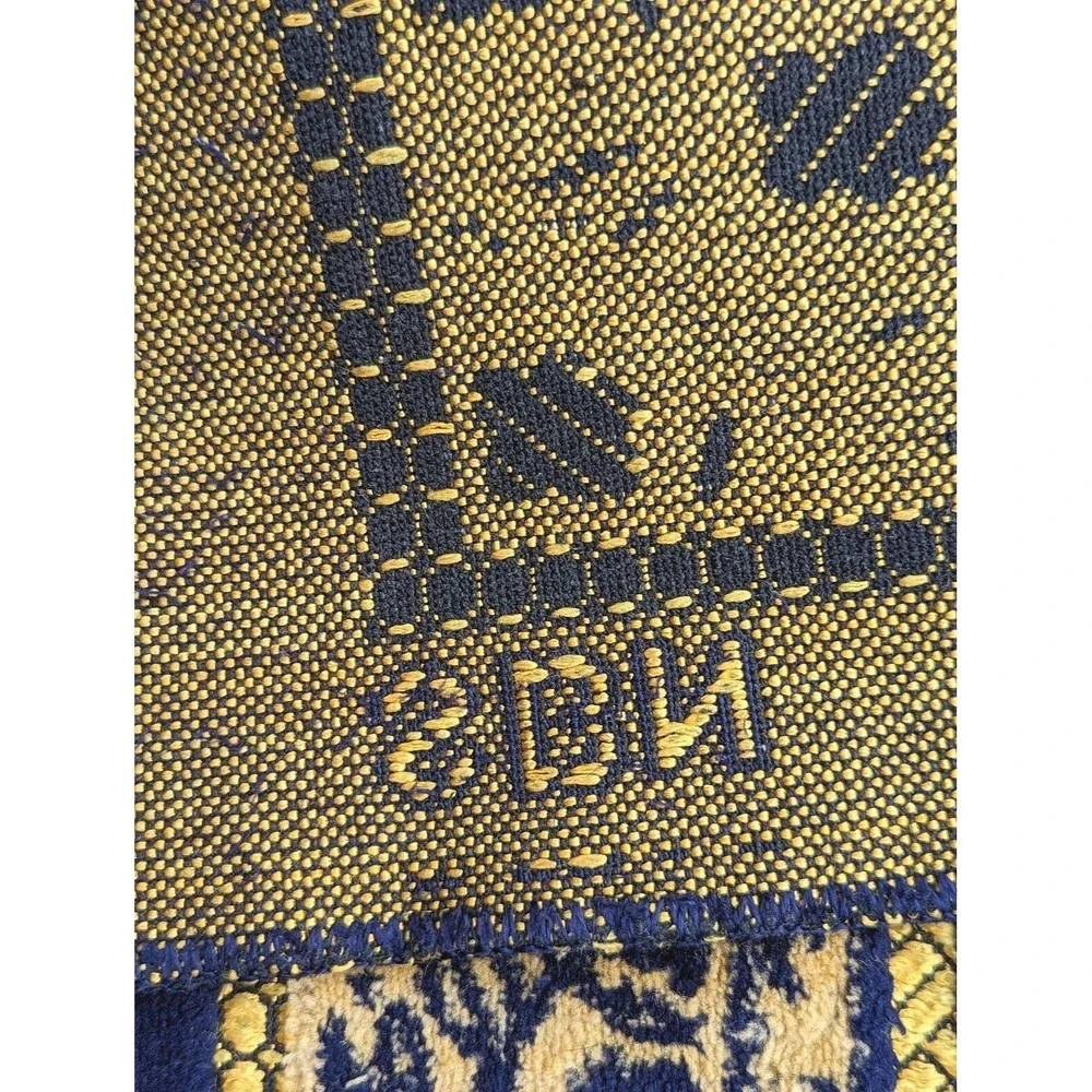 Vintage SBN Prayer Rug Cutworks International Pakistan Handmade Wool Cobalt RARE
